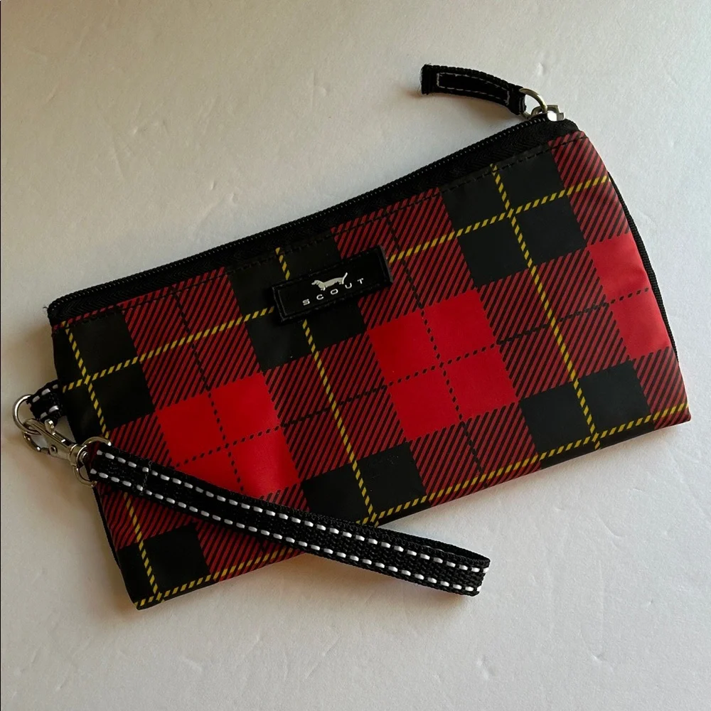 Scout Kate Wristlet in Red & Black Plaid Print